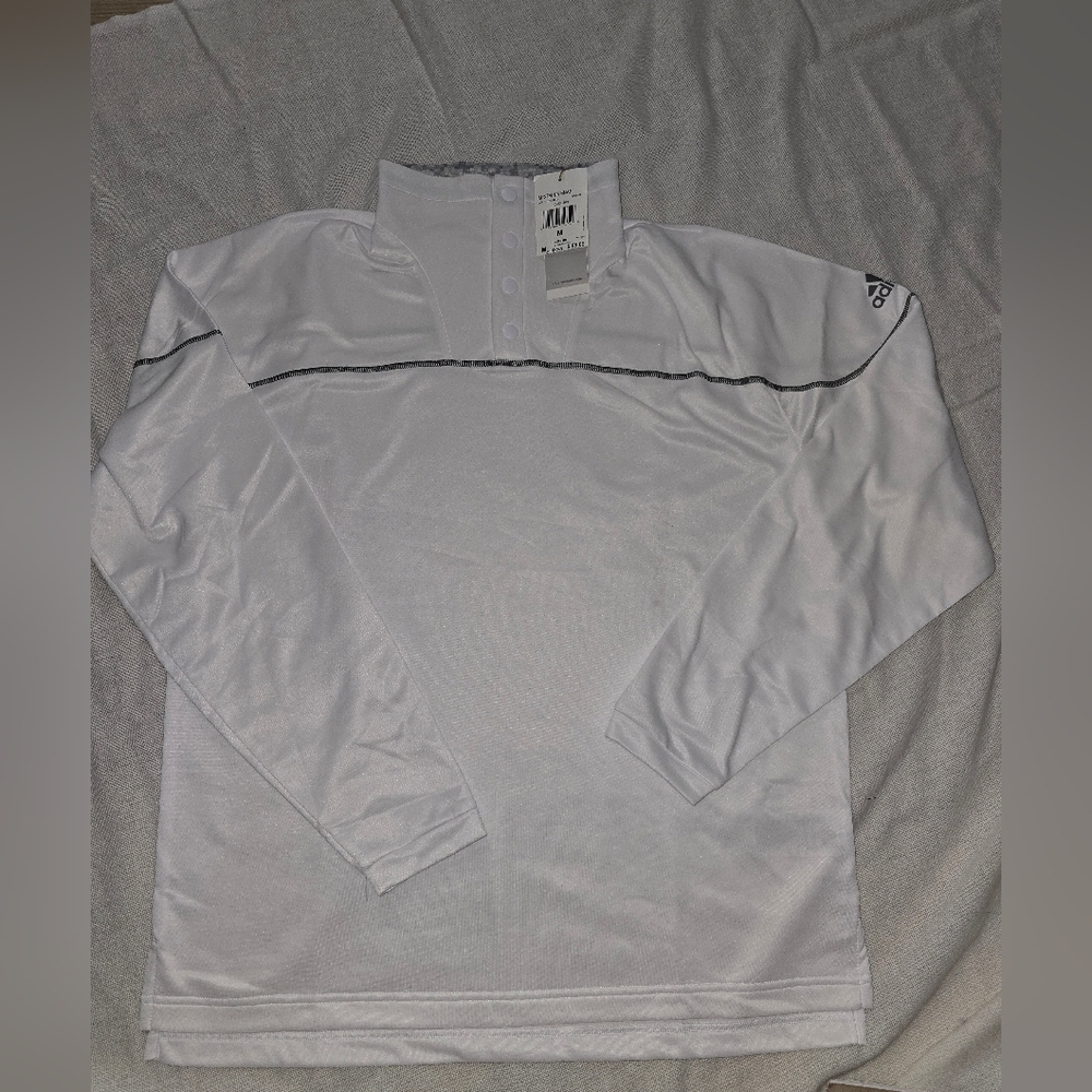 Adidas White Polo Shirt with Gray Accents